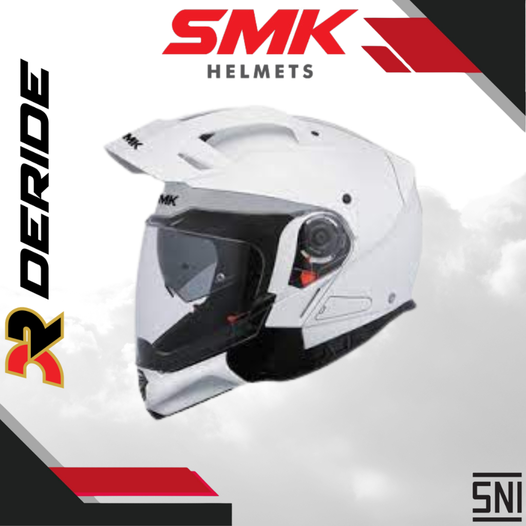 HELM MODULAR SMK HYBRID EVO BASIC WHITE GL100 MODULAR CROSS OVER SNI ORIGINAL