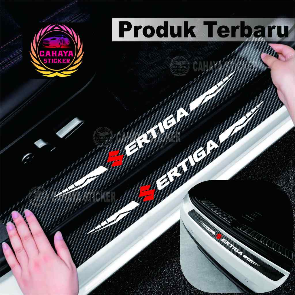 5 PCS sticker mobil suzuki ertiga sticker sill plate carbon 3D mobil suzuki ertiga sticker carbon er