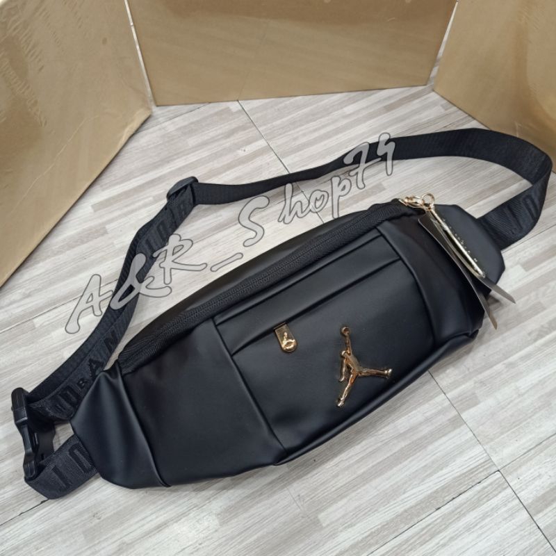 Waistbag Air Jordan Black belt bag tas Pinggang kulit import