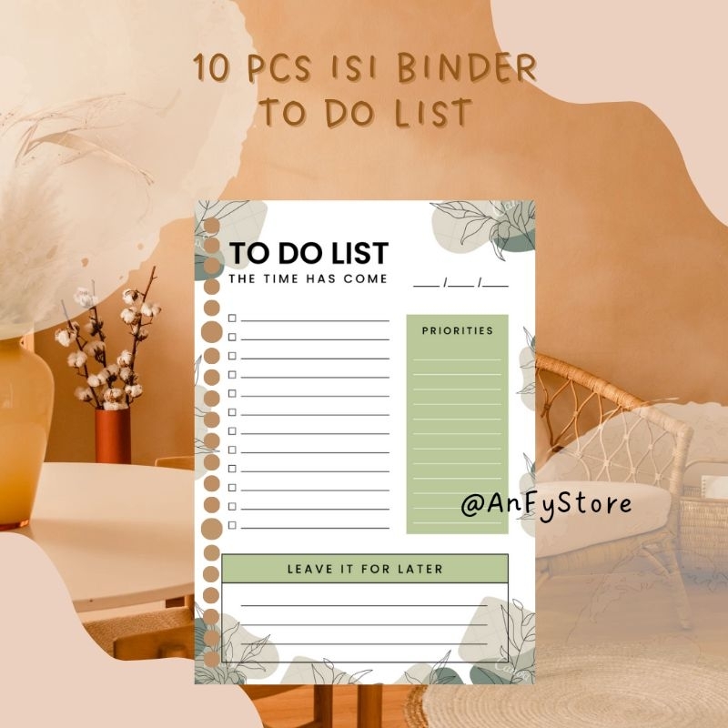 

(10 PCS) ISI BINDER TO DO LIST| Isi Binder Loose Leaf A5