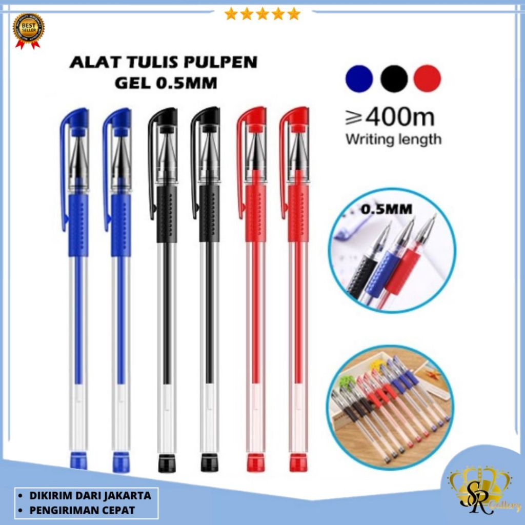 

Pulpen Gel Ink Pen 0.5mm 3 Warna Alat Tulis Perlengkapan Sekolah Pena Tinta Gel Standart Bullet Tip SR