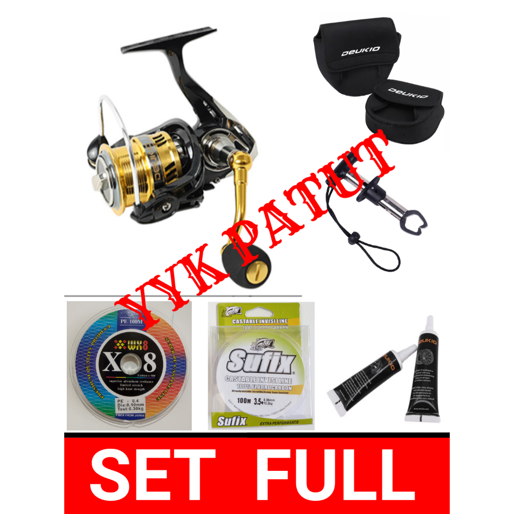 DW deukio reel pancing metal set BAGUS