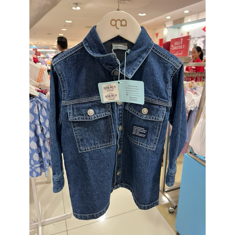 jaket jeans anak laki laki biru denim by qna