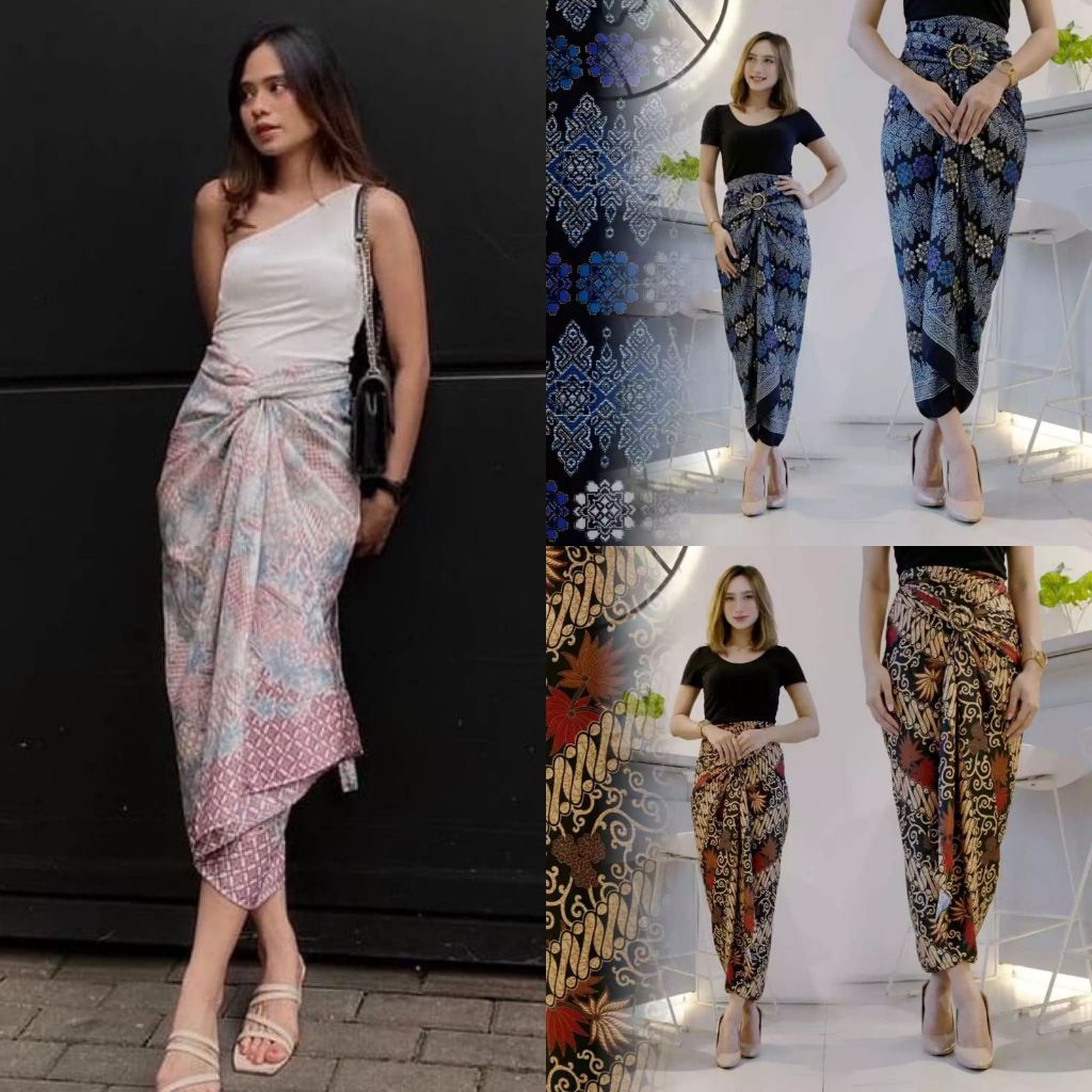Rok Lilit Batik FREE RING Rok Wisuda Rok Serut Bawahan Kebaya Kain Serut Instan Polos Satin Velvet R