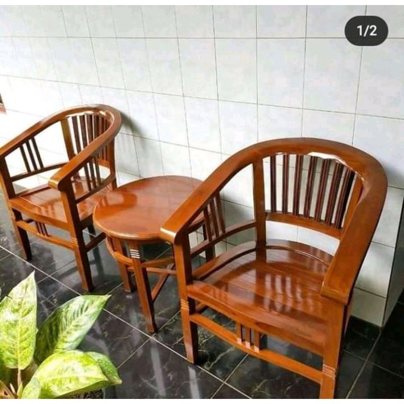 Kursi teras Betawi full kayu jati Berkualitas