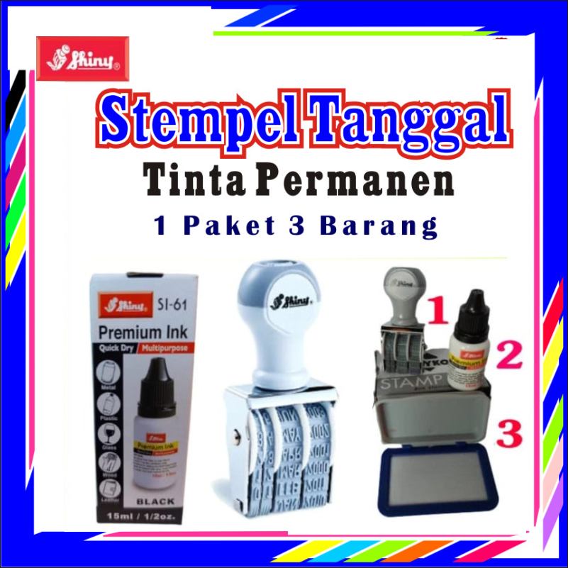 

STEMPEL CAP TANGGAL TINTA PLASTIK KEMASAN KANTOR TOKO SHINY RETURE EXP