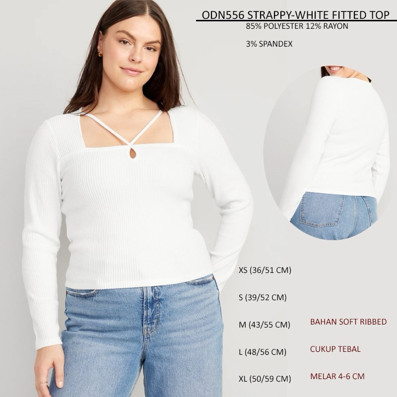 Kaos Putih Lengan Panjang Wanita Strappy brand OLD NAVY Original