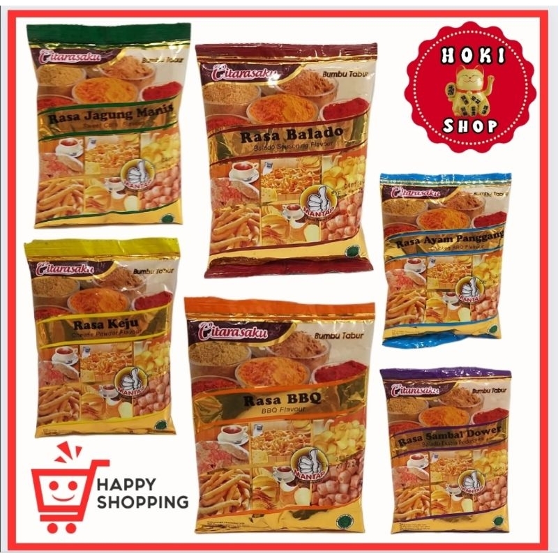 

Citarasaku Bumbu Tabur Kentang Aneka Rasa BBQ Keju Balado dll 100gr / Citarasaku Bumbu Tabur