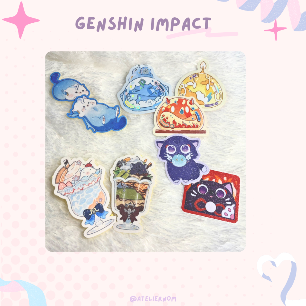 

ATELIERNOM Genshin Impact Sticker Pack / Stiker Die Cut Ilustrasi