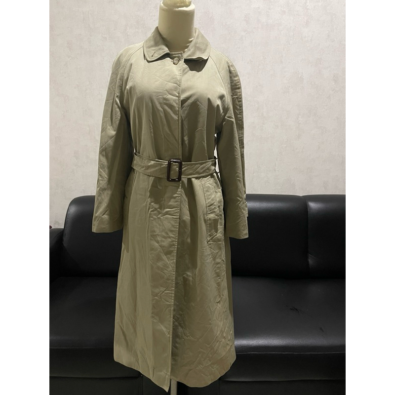 daks Long coat katun set belt kancing satu baris