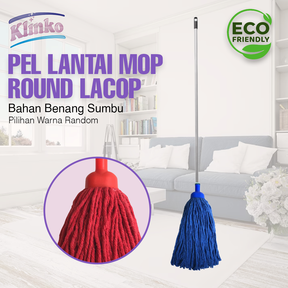 Tchome Alat Pel Lantai warna Mop Round pel benang sumbu Klinko