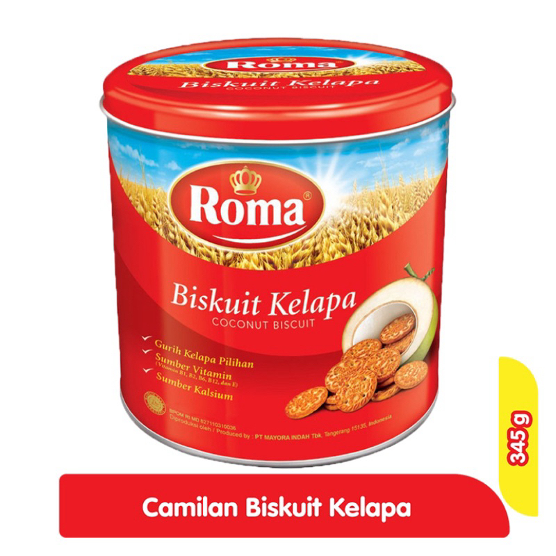 

Roma biskuit kelapa kaleng 345g