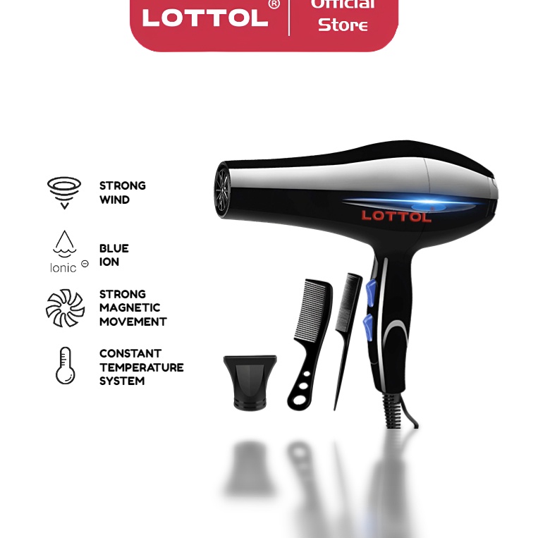 SALE LOTTOL Hair Dryer Pengering Rambut Termurah Daya Tinggi 9W