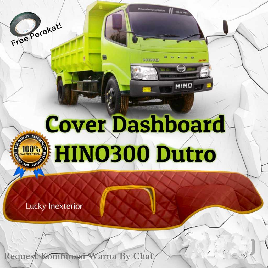 Cover Dashboard Mobil Truck Hino 300 Dutro Kulit Premium Alas Pelindung Dasbor Interior Aksesoris
