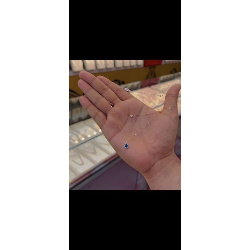 kalung liontin permata biru