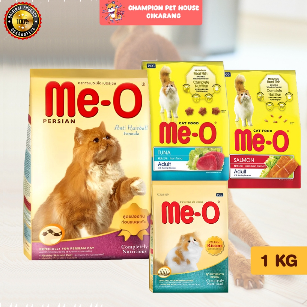 Me-O MEO PERSIAN 1 kg REPACK Cat Food Premium Makanan Kucing Dewasa &amp; Kitten Adult Cat &amp; Anak Kucing Persia Persian Pelebat Bulu Kucing Lebat Panjang Pendek Anti Hairball