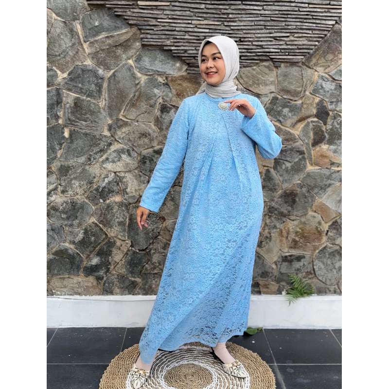 Kasa Heritage Gamis Brukat Full Furing Gamis Hari Raya Dress Lebaran