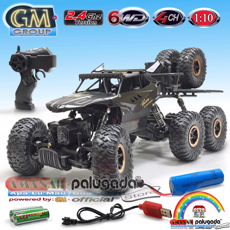 GM-RDR-1073 RC Car Skala 1:10 Rock Crawler 2.4GHz 6WD Alloy Mobil Remot Kontrol Besar Offroad Super 