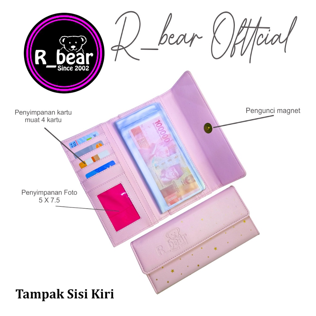 ORIGINAL ROBBY BEAR premium Dompet keuangan dompet wanita multifungsi dompet pengatur keuangan dompe