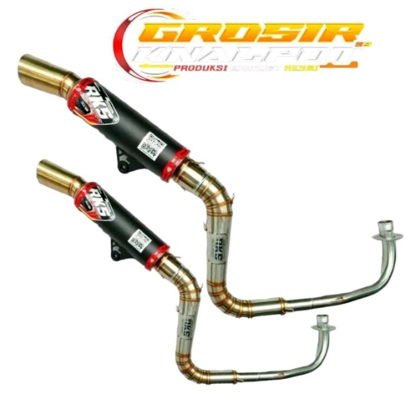 knalpot racing original RKS racing Coating inlet 50mm dan 38 mm vario 125 150 160 scoopy beat fi kar