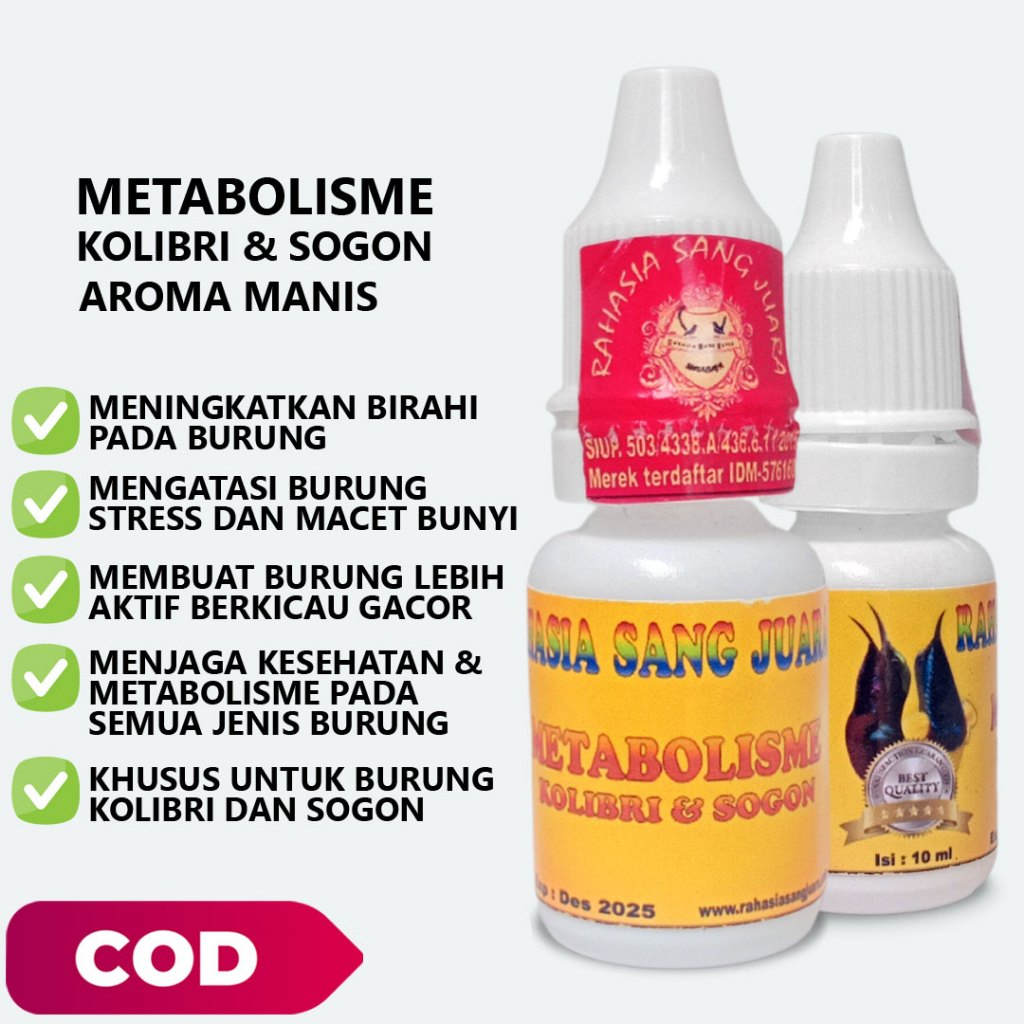 METABOLISME KOLIBRI & SOGON MENGATASI BURUNG MACET BUNYI 15ml