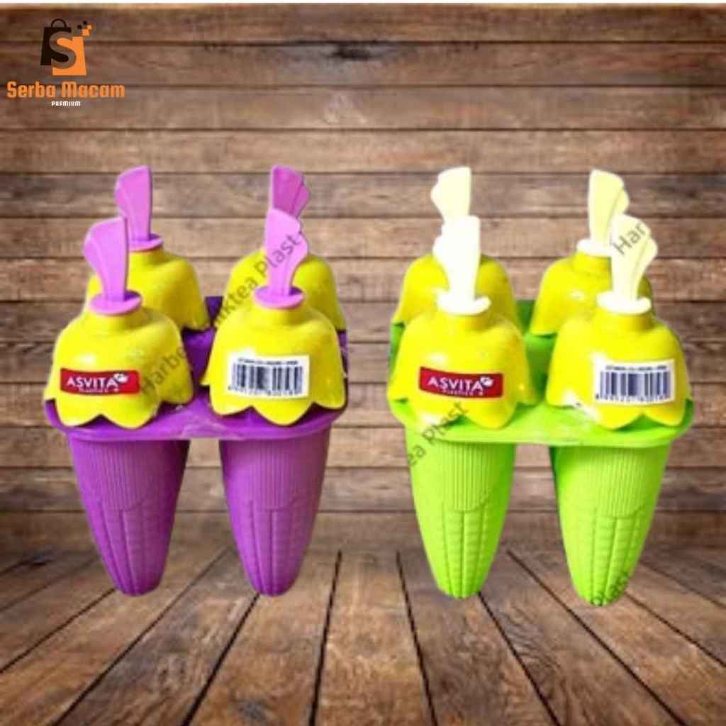 Cetakan Es Loly Jagung + Stik Asvita | Cetakan Es Lilin, Es Krim