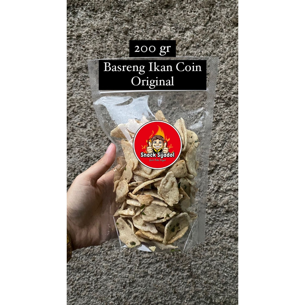 

270113 (Bayar Di Tempat) BASRENG COIN ORIGINAL POUCH 175-200 GR CIKRUH KRIUK BAWANG DAN IKAN DAUN JERUK Renyah Super Enak