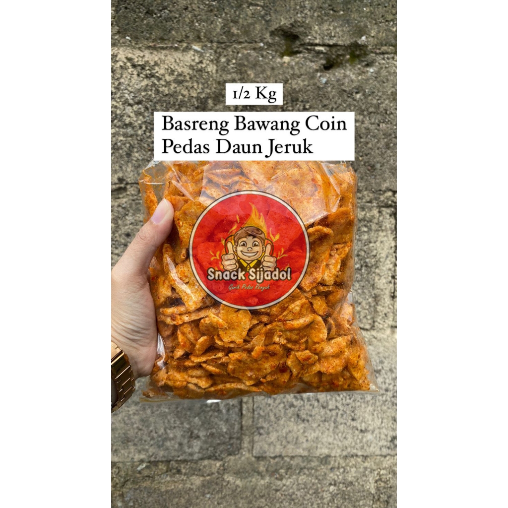 

171003 (Bayar Di Tempat) 500 gr BASRENG COIN PEDES KRIUK BAWANG DAN IKAN DAUN JERUK CIKRUH Renyah Super Enak