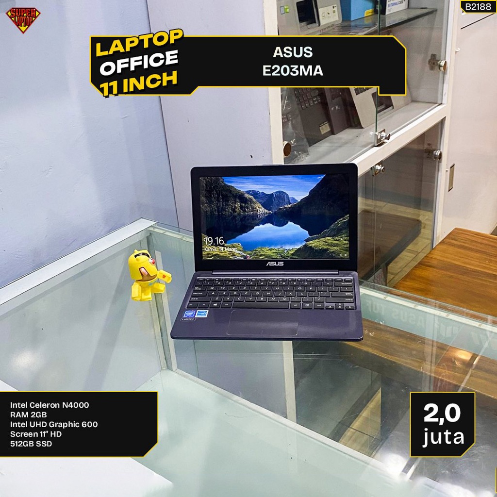 ASUS E203MAH Intel Celeron N4000 RAM 2GB SSD 512GB 11” HD