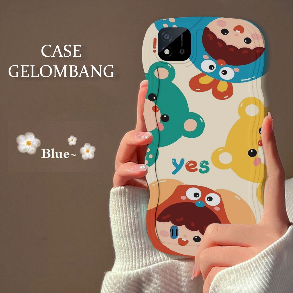 Soft Case GELOMBANG Hp Realme C11 2021 - Realme C11 2021 - Case Pro Camera - Fashion Case - Motif Ca