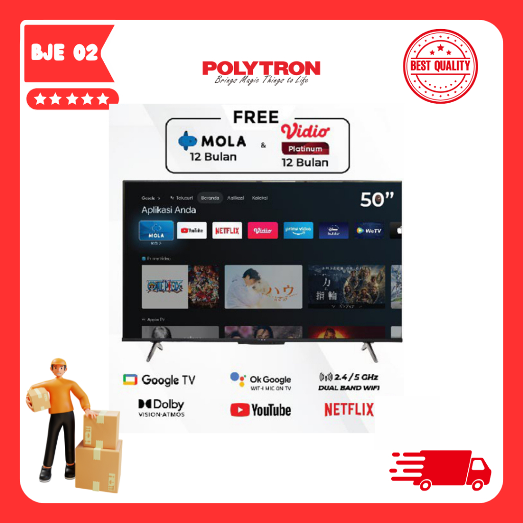 TV LED Polytron 50" PLD 50UG5959 4K UHD Smart TV 50 Inch