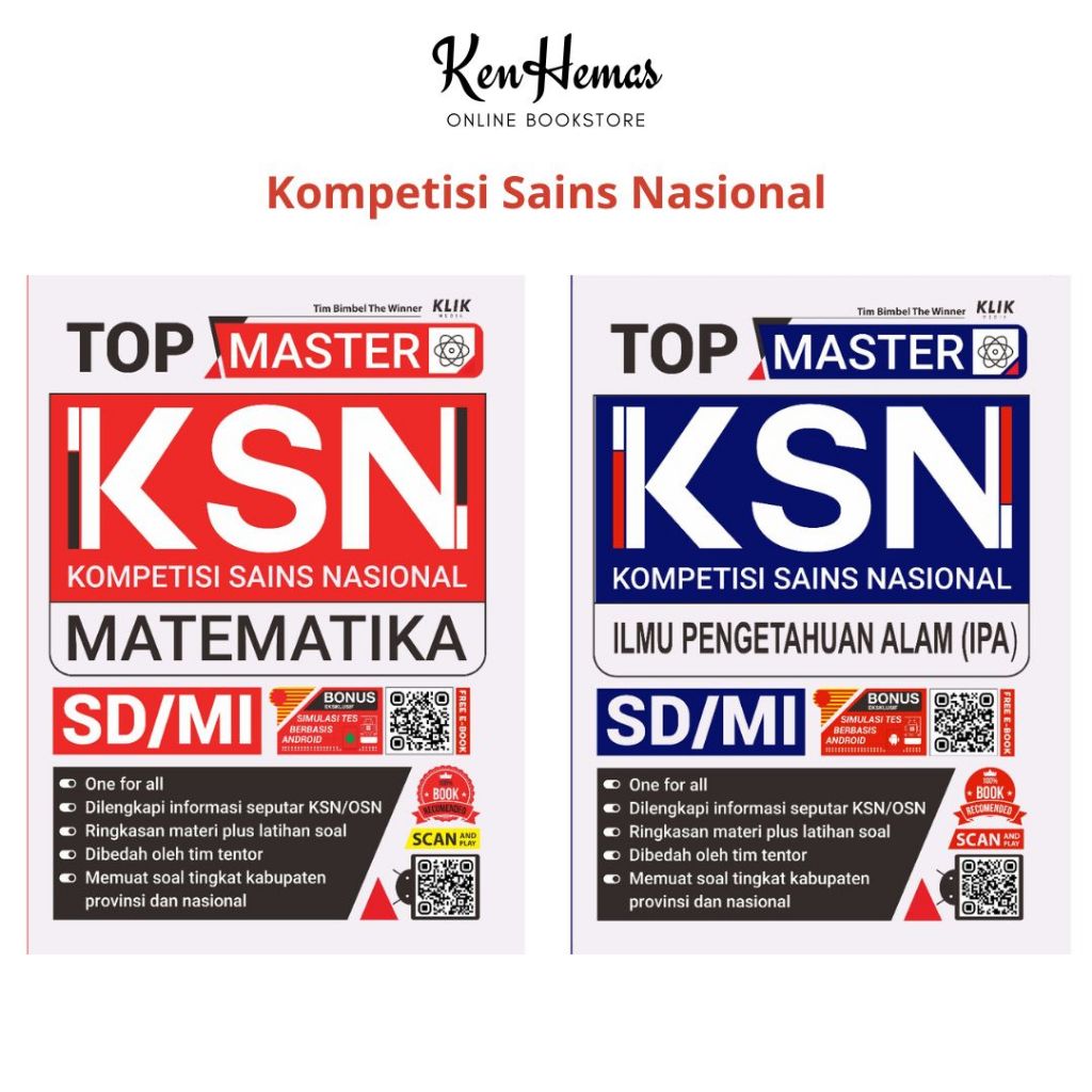 Buku Seri KSN - TOP MASTER KSN Matematika SD & IPA SD