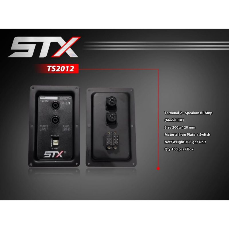 Panel Spikon / Terminal Speaker Plat Speakon STX TS2012 + Passive BI-AMP
