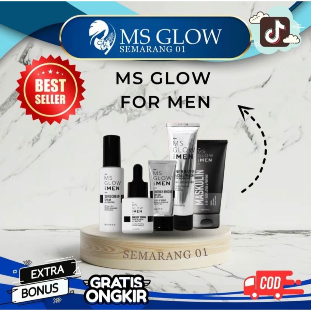 MS GLOW MEN / MS GLOW FOR MEN / PAKET BASIC MS GLOW FOR MEN/ECER
