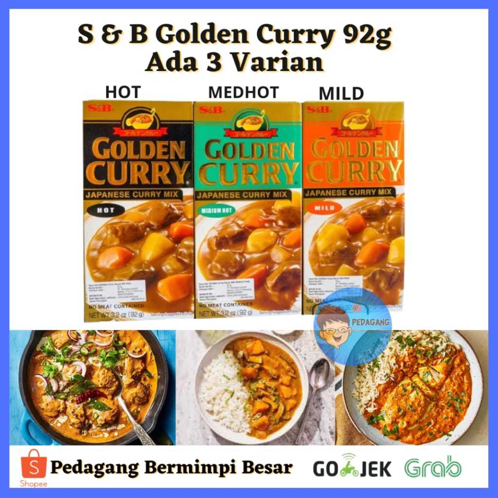 

S & B Golden Curry 92g Ada 3 Varian / SB Golden Curry 92gr / Kari Jepang/ Kari Blok