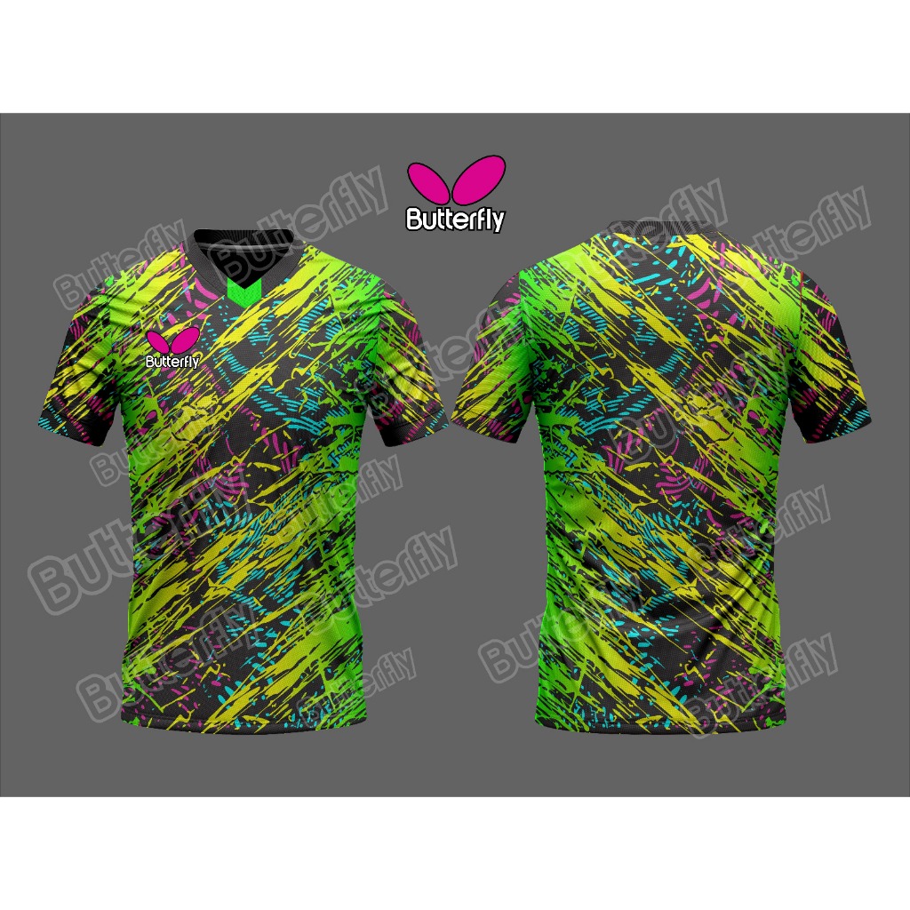 Kaos olahraga motif butterfly Kaos jersey butterfly