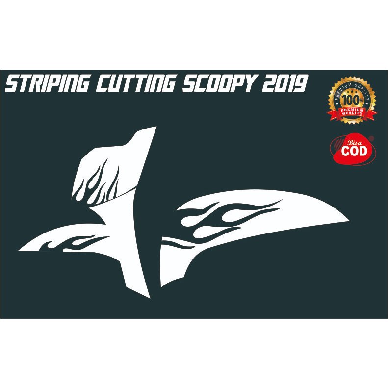 CUTTING STIKER STRIPING HONDA SCOOPY 2019 DESIGN API HOT WHEELS
