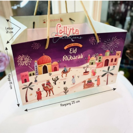 

Paperbag EID / Idulfitri size 25 x 21 x 15 cm tema Sahara