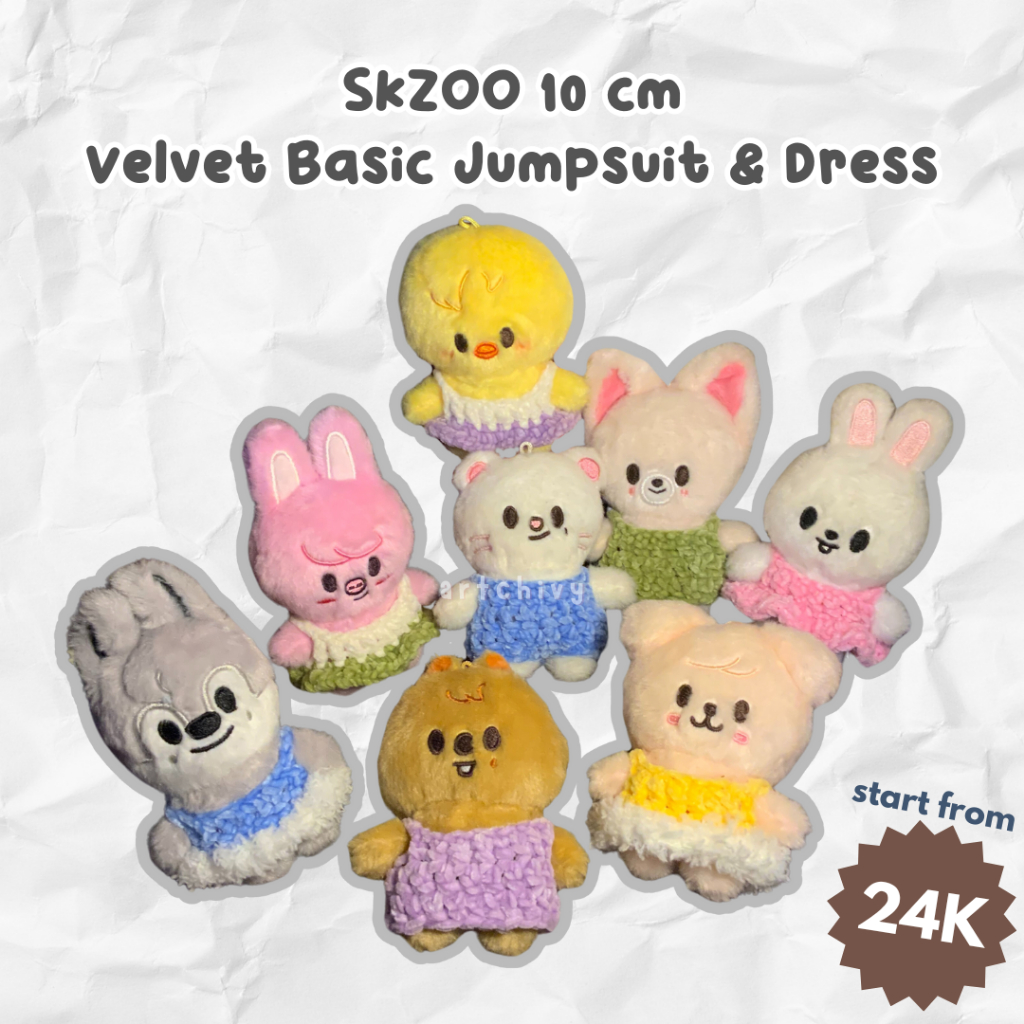 SKZOO Velvet Crochet Clothes | Stray Kids SKZ MD PILOT / MAGIC SCHOOL 10 cm Plush | Dress, Jumpsuit,