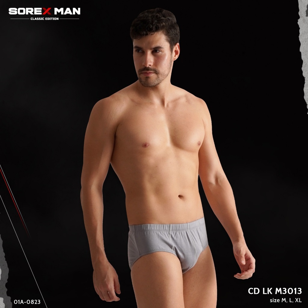 CD Cowo Sorex M 3013 - Rayon 97%, Tinggi Sepinggang, Karet Pinggang Berulir, Casual Style isi 3 pcs