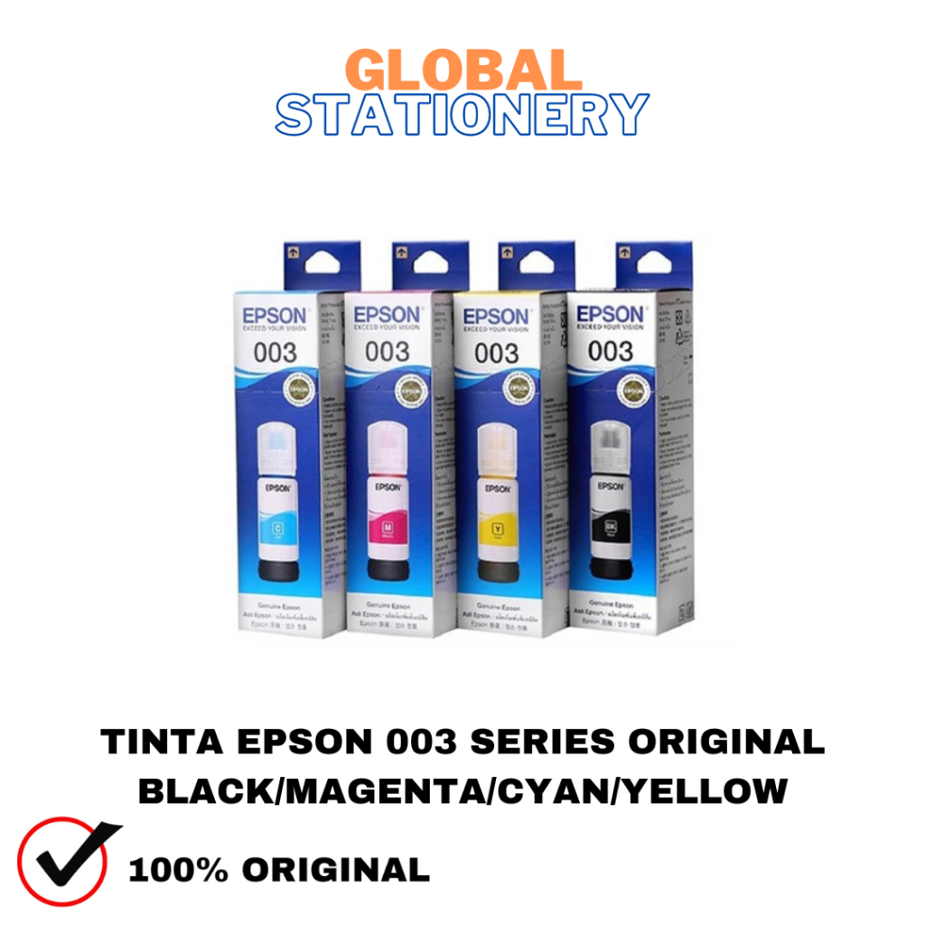 Tinta EPSON 003 Original 4 Warna Tinta Printer L1110 L3100 L3120
