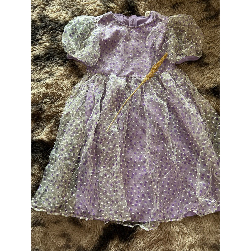 Dress brokat anak perempuan gaun pesta princess