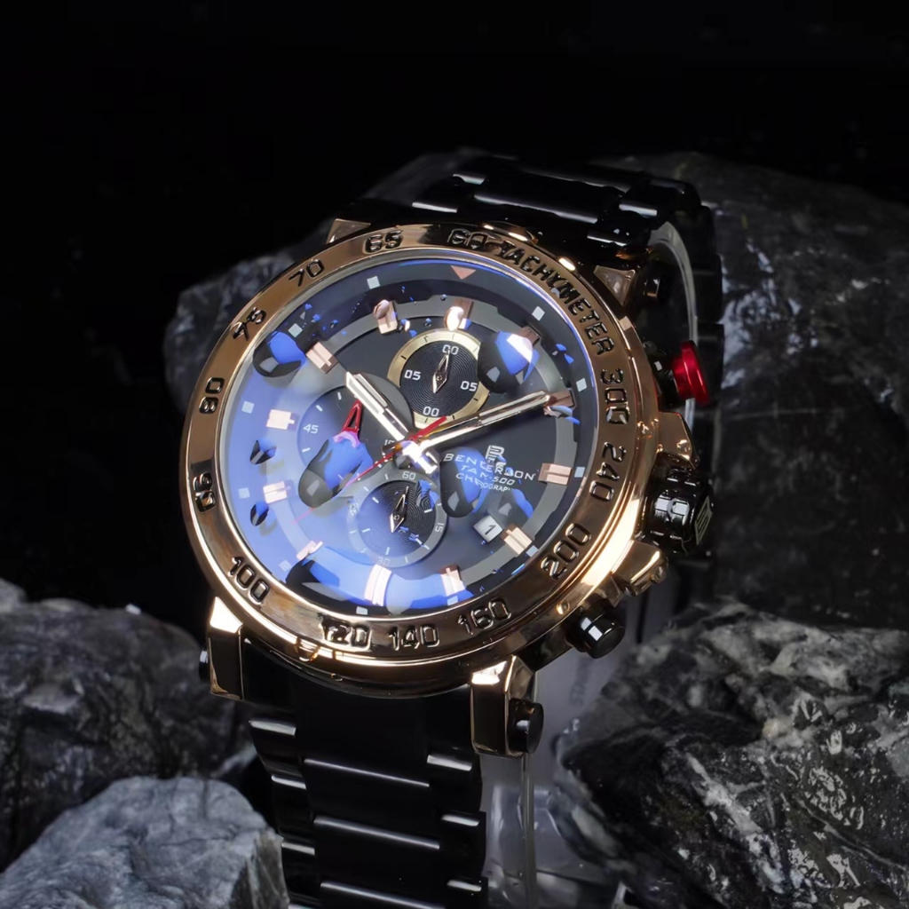 BENDERSON 1727 JAM TANGAN SPORT FASHION PRIA CHRONO+DATE AKTIF 3ATM WATER RESISTANT FREE BOX