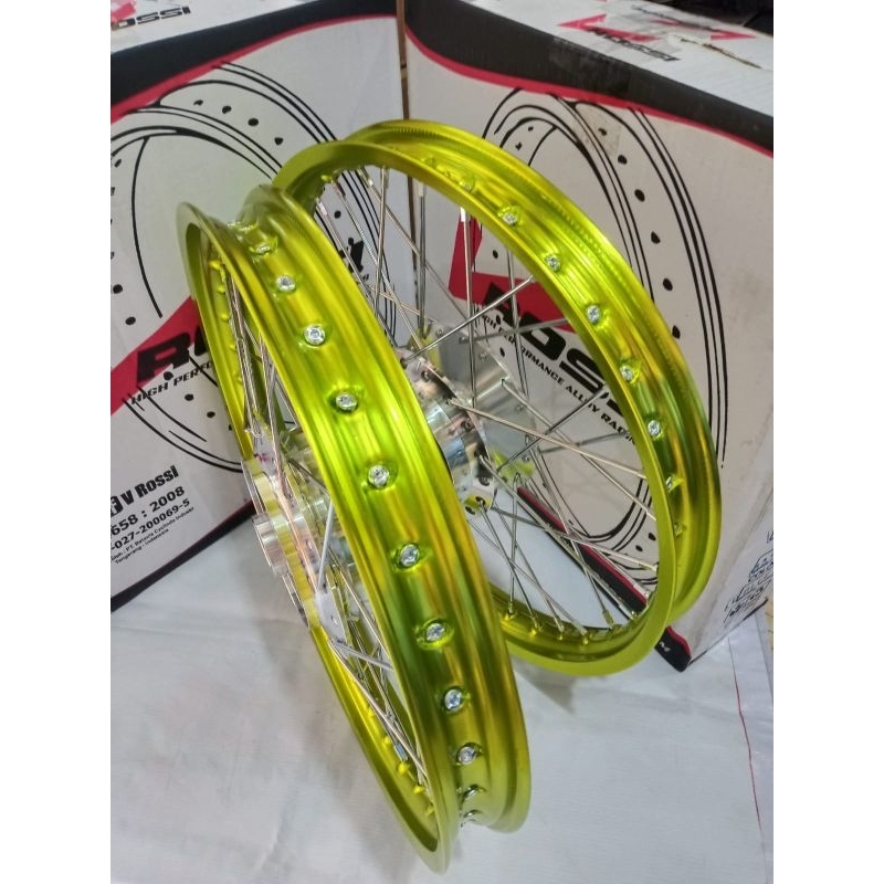 Rossi Original SNI velg ring 17 paketan Ukuran depan 140x17 ukuran belakang 140x17 khusus buat motor
