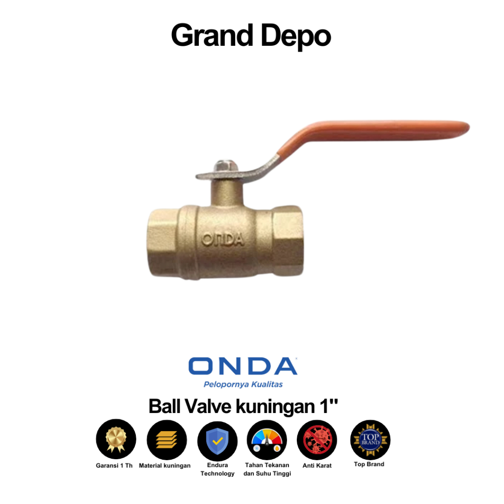 Onda Ball Valve Kuningan 1" / Ball Valve Onda / Stop Kran Kuningan Onda