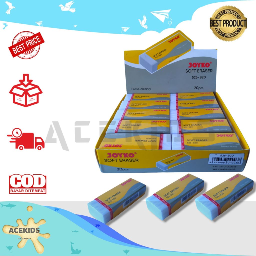 

Penghapus Joyko Besar Eraser Pencil Setip Penghapus Pensil Besar Stip Murah - 526B20P