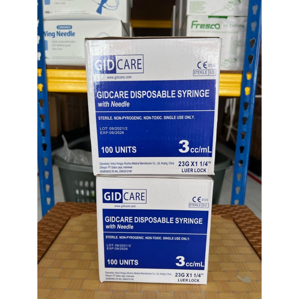 Disposable Spuit 3cc Syringe 3ml Gidcare BOX 100pc