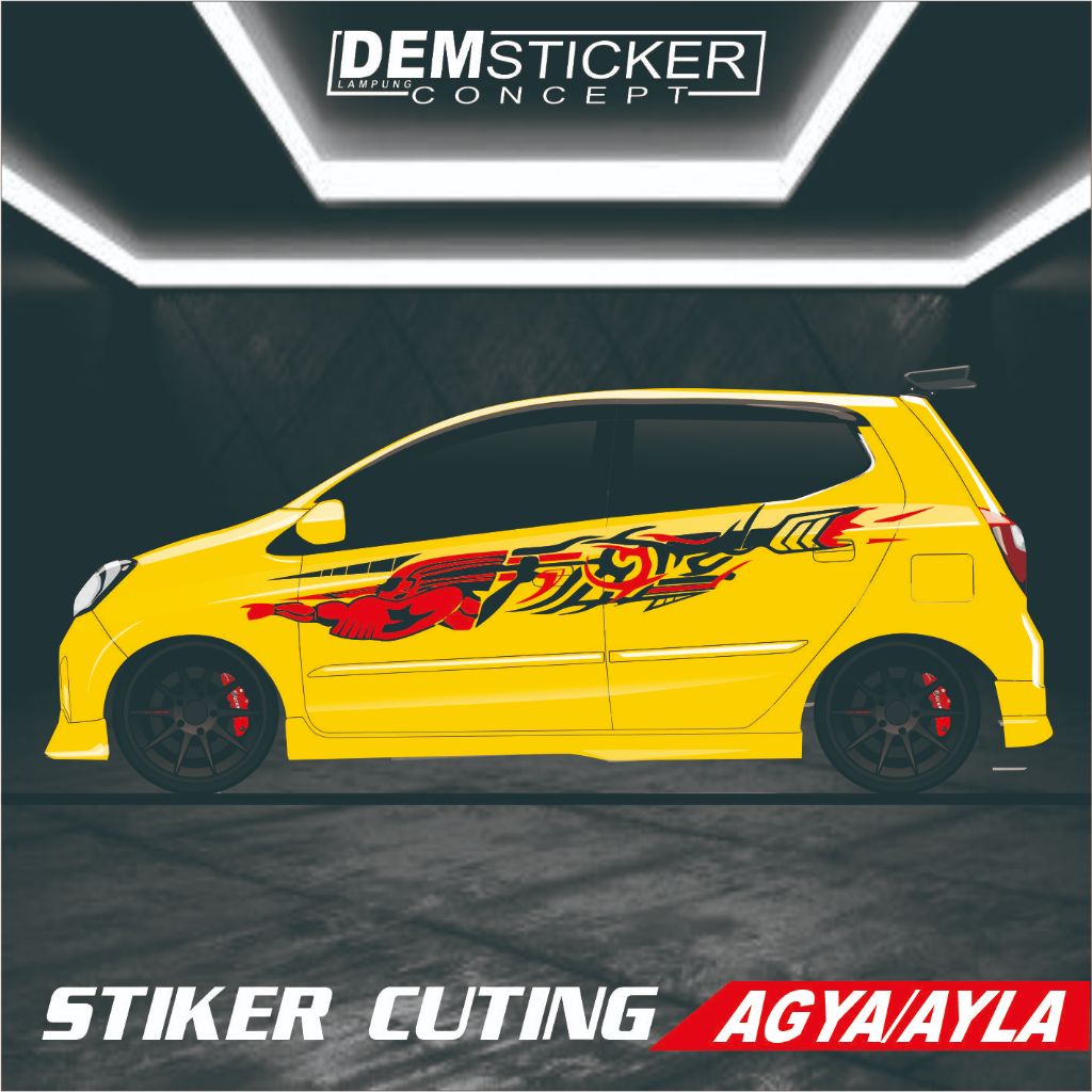 Stiker Mobil AGYA/AYLA  stiker cuting variasi stiker body mobil variasi berkualitas dan keren