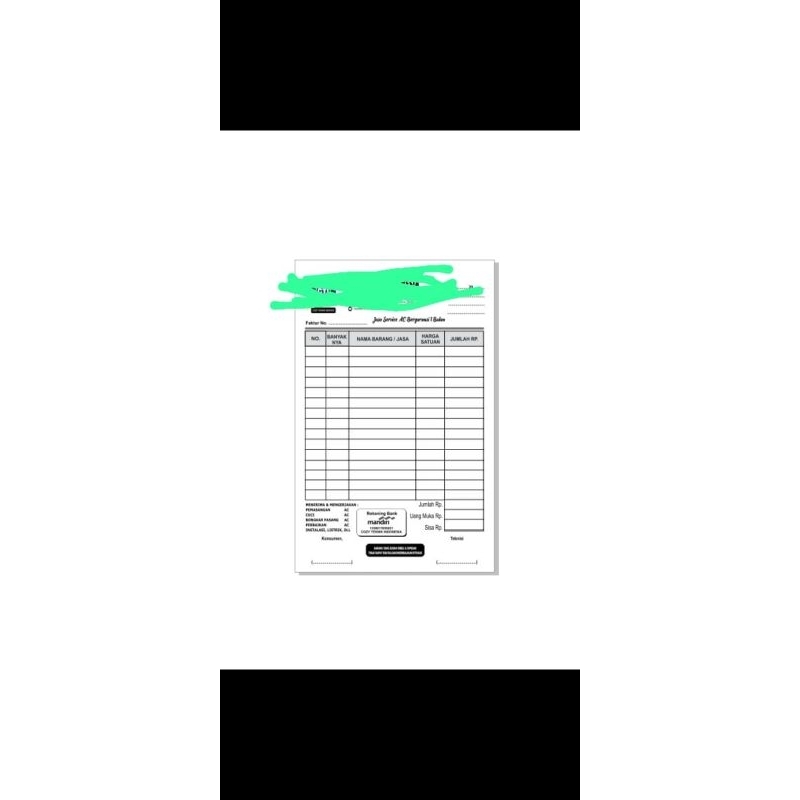 

Cetak Buku Nota 1/4 Folio 2 Ply 1 Warna