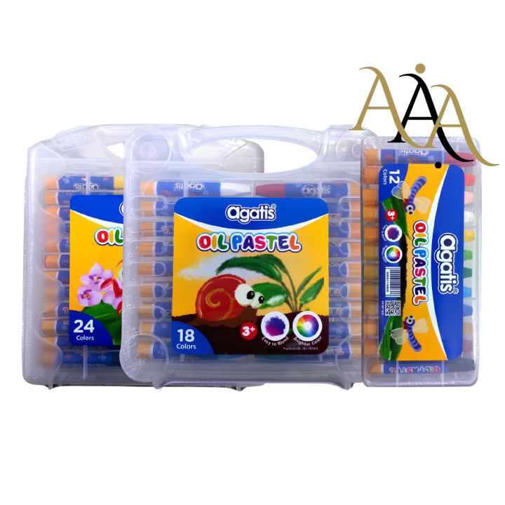 

AGATIS ECO OIL PASTEL 12 18 24 COLORS JUMBO HEXAGONAL SHAPE
